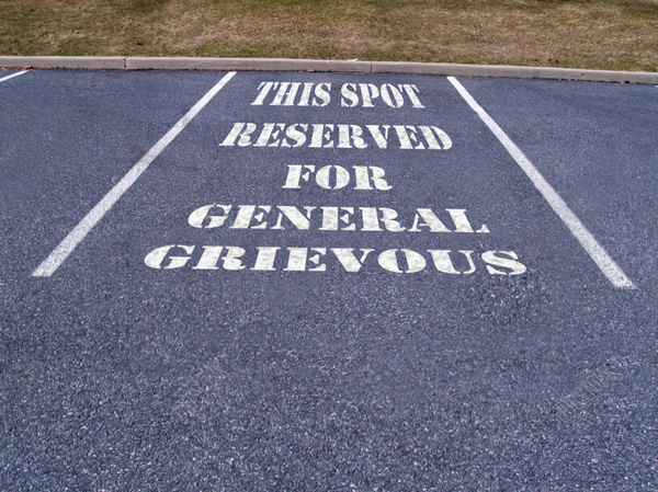 Parking for The Souless One only. All others will be sent to the Spice Mines of Kessel, smashed into who knows what.